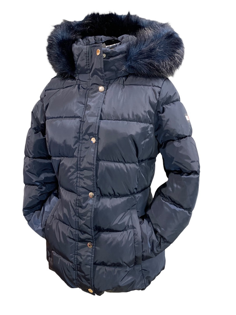 Small Tommy Hilfiger Navy Detatchable Hood Winter Coat 5 Degree Warmth