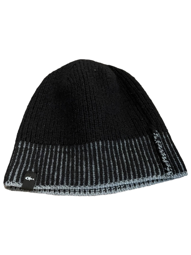 One Size Screamer Unisex Knit Hat Beanie Black Gray Acrylic