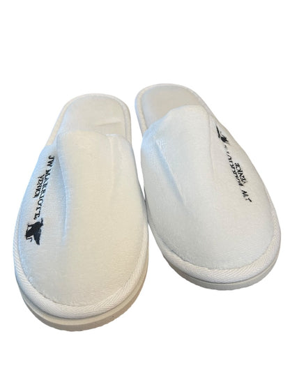 Small JW Marriott Venice Spa White Cushioned Bath Slippers One Pair NEW