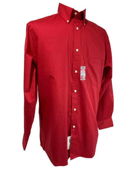 Small 14-14.5 (32/33) Izod Mens New Crimson Red Button Down Shirt