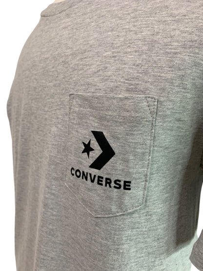 Small Converse Mens New Gray Heathered Single Pocket Tshirt Standard Fit