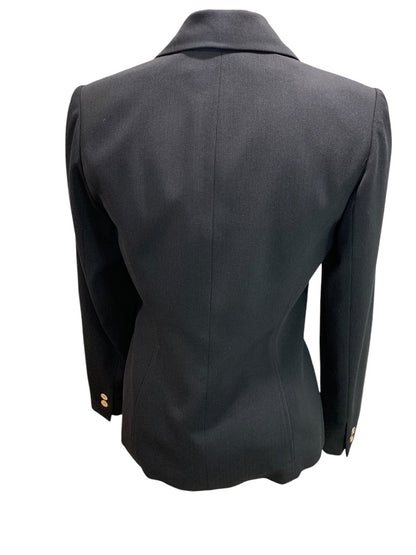 Size 6 Kasper for ASL Womens Suit Jacket Black Silvertone Buttons Blazer