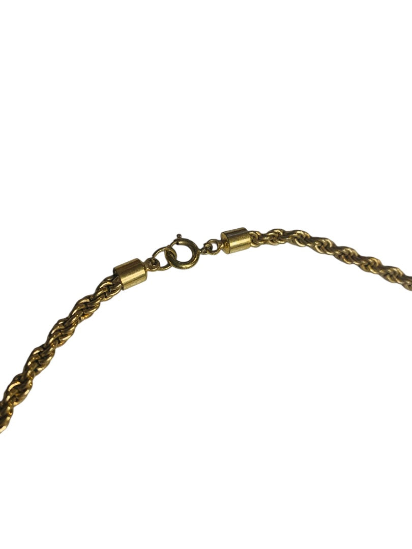 Vintage Goldtone 25 Inch Twist Chain Necklace Spring Clasp