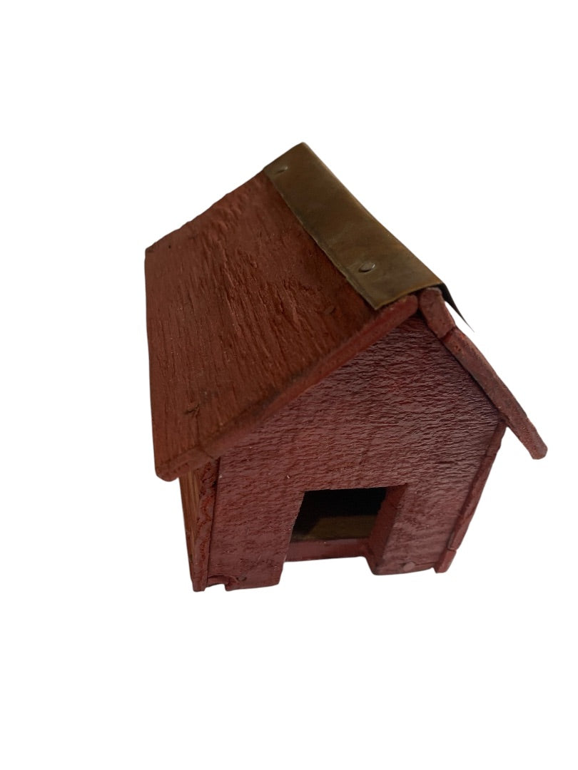 Vintage Primitive Wooden Farmhouse Miniature Coop 1940s Red