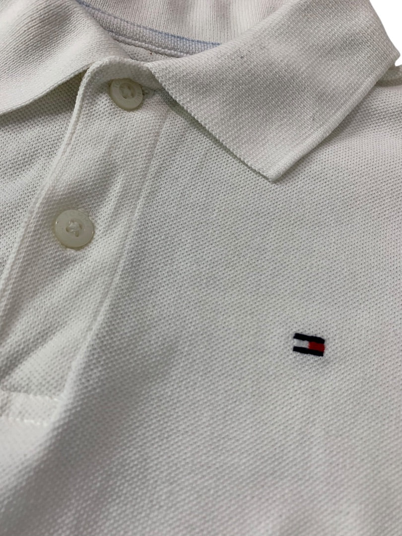 Small (8-10) Tommy Hilfiger Boys White Polo Shirt Short Sleeve