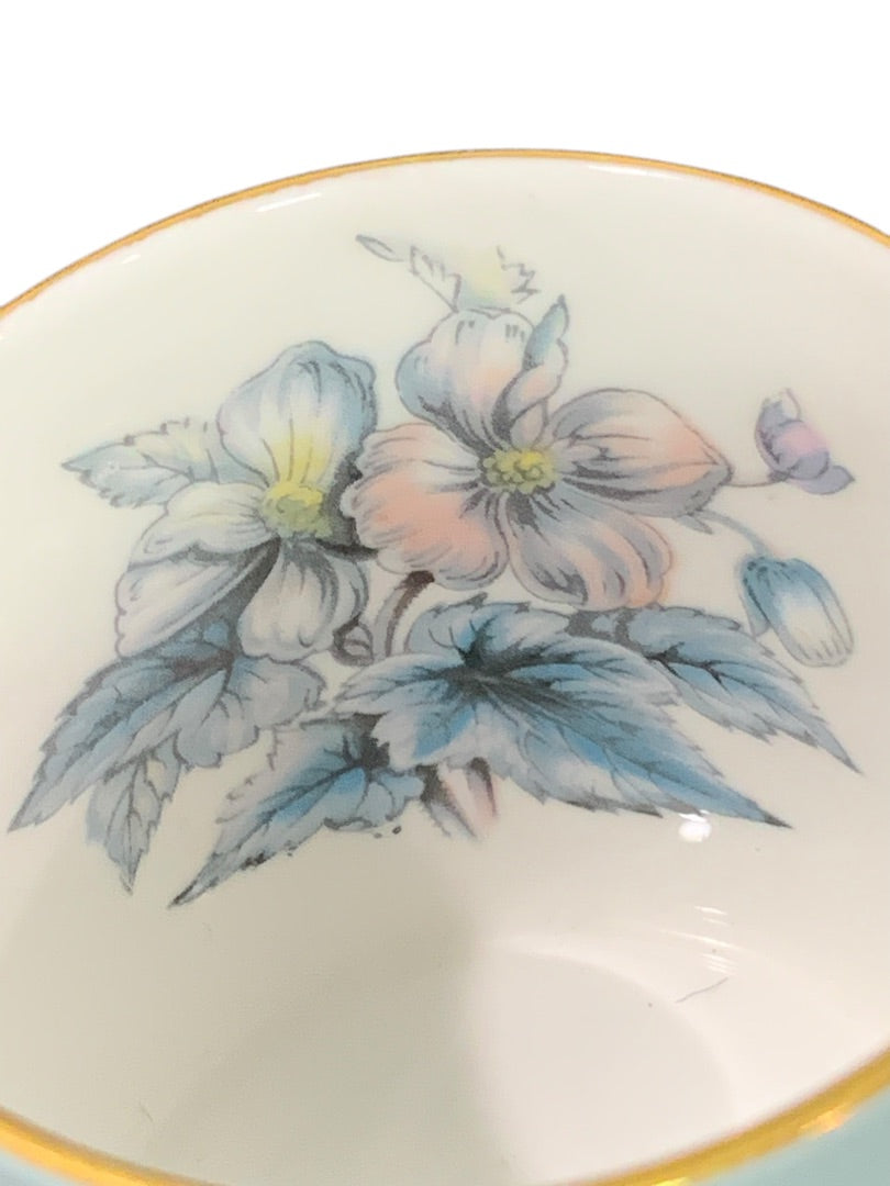 Royal Worcester China Cup Small Espresso Woodland Pattern Gold Trim