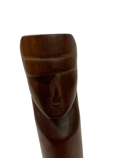 Carved Midcentury Teak Statue Figurine 8.6 Inches