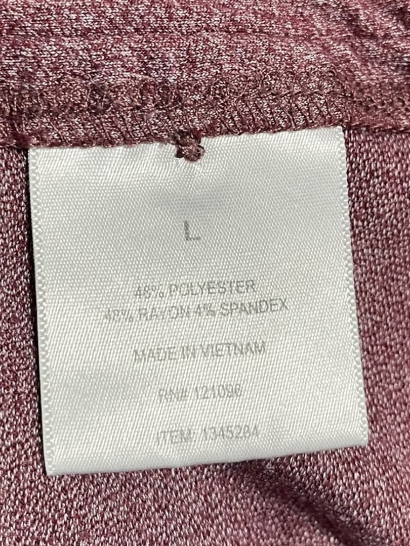 Large Michael Bastian Long Sleeve Pocket Mens Crew Neck Red Heather