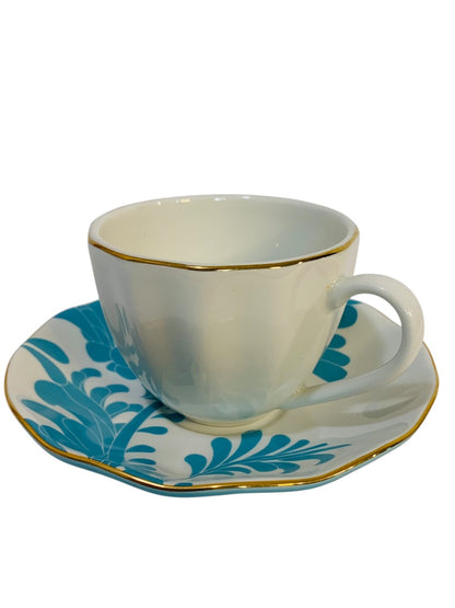 Lenox X Kate Spade Gwinnett Lane Turquoise Cup and Saucer Teacup