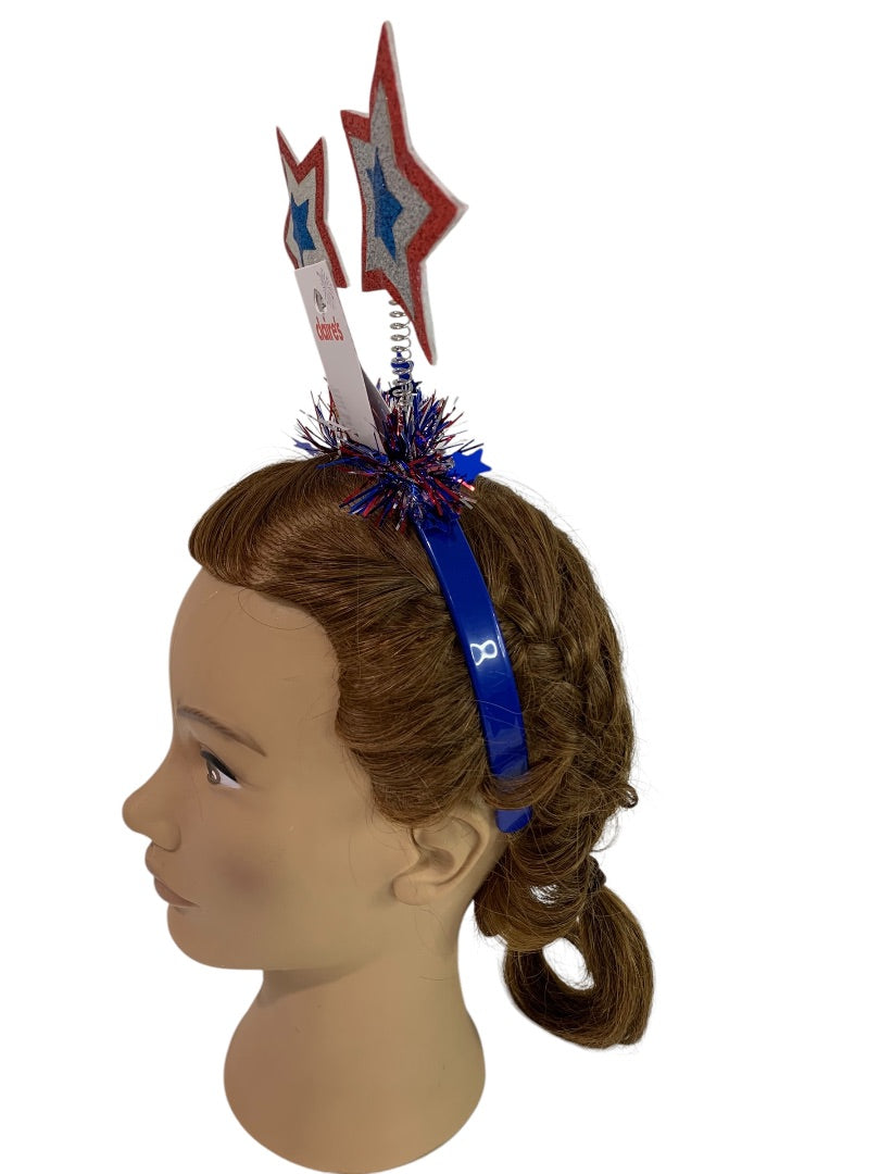 Claires Headband Patriotic USA Sparkly Stars Fun Novelty