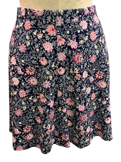 Small LOFT Pull On Knit Skirt Floral New Elastic Waist A-Line