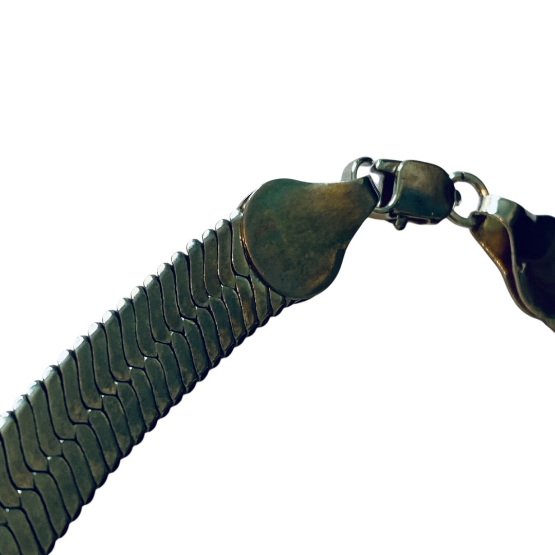 Vintage 18 Inch Herringbone Necklace Lays Flat Silverton Lobster Clasp