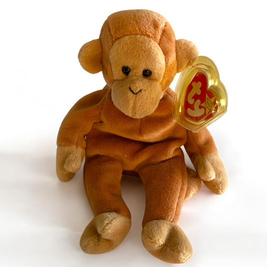 Ty Original Beanie Baby Monkey Bongo 1995 Brown with Tags