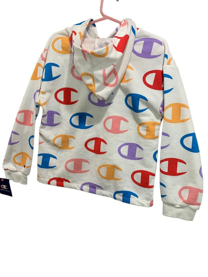 Medium (10/12) Champion Girls Big C White Pullover Hoodie Shirt