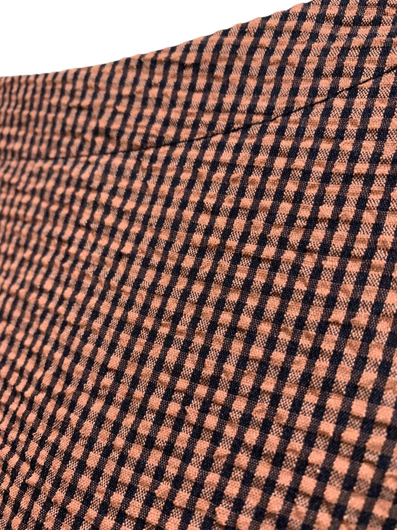 XL Shein Womens Pullover Blouse Shirt Brown Black Check