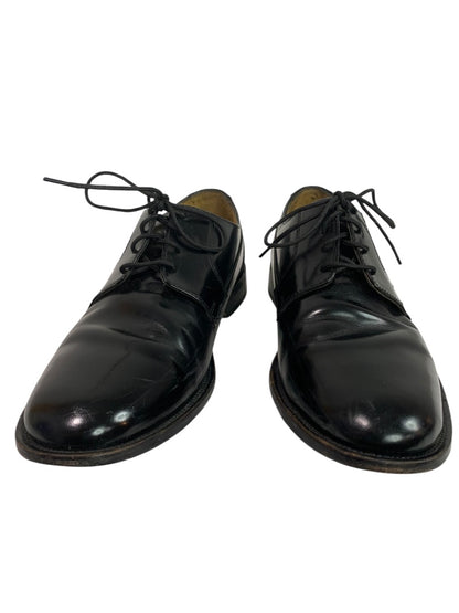 Size 9.5 Pronto Uomo Mens Black Leather Dress Shoes Plain Toe