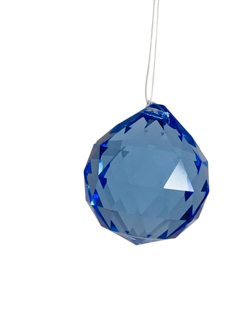 30mm Crystal Sun Catcher Prism Ornament Blue 1.2 Inch
