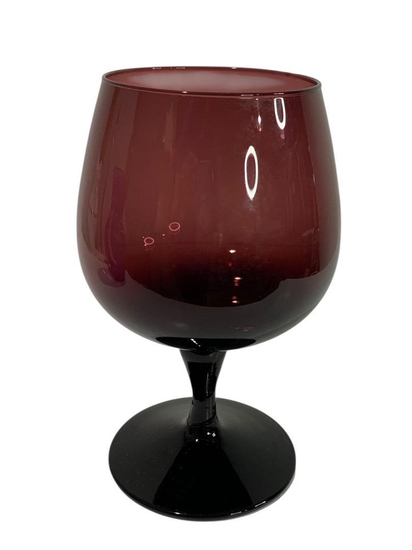 Centerpiece Amethyst Glass Goblet Decorative 8.25"h Oversize 5"d