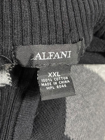 XXL Alfani Arglye 3/4 Zip Long Sleeve Men's Sweater Black & Gray