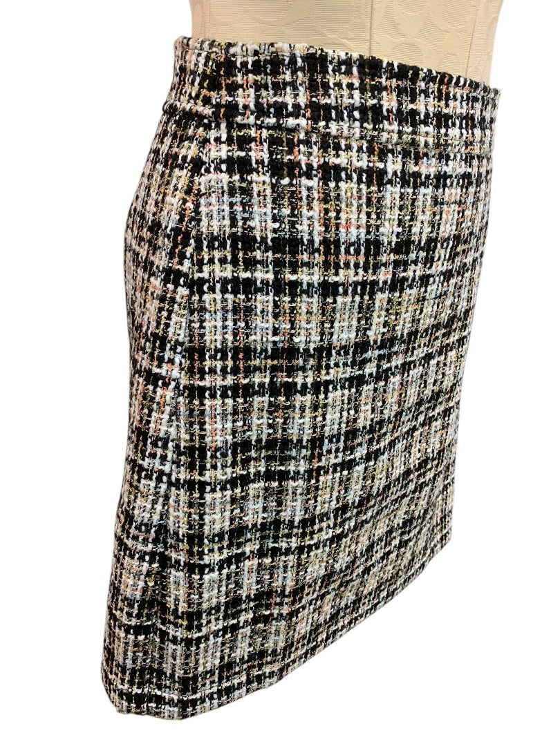 Size 2P Loft Petites Womens New Plaid Tweed Skirt Lined