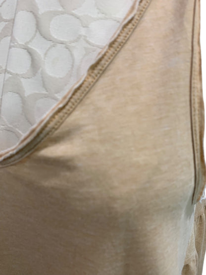 Small American Eagle Womens Tan Tank Top Flounce Hem V-Neck