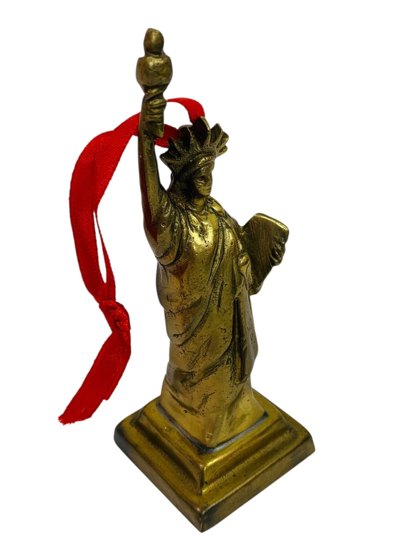 Restoration Hardware Brass Statue of Liberty Figure Tabletop or Hanging 5 Inch