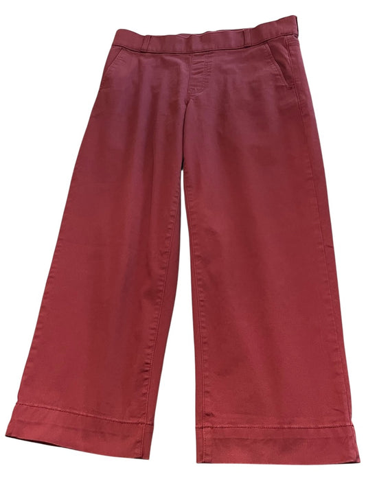 Size 6 Gloria Vanderbilt Womens Pull On Wide Leg Stretch Pants Burgundy