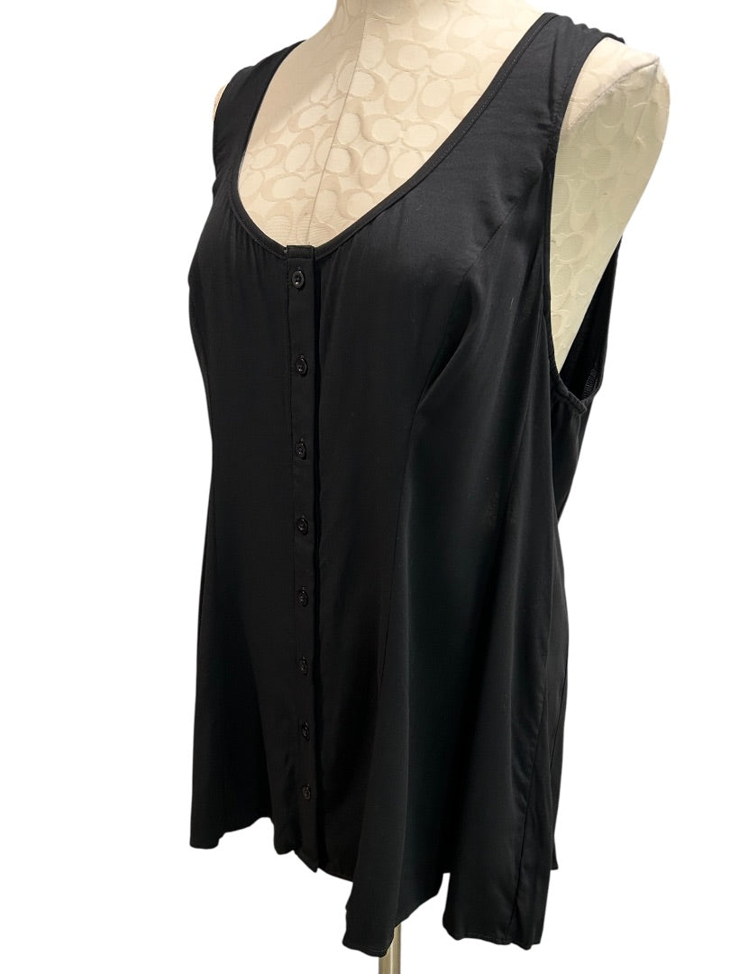 2X Torrid Womens Black New Sleeveless Blouse Cinch Back Waist Adjustable
