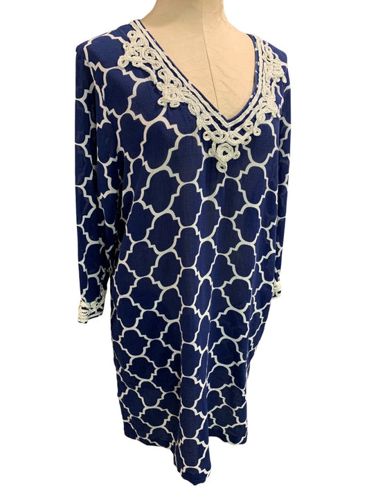 XL (18) Lands End Womens Sheer Shift Bathing Suit Cover Up Dress