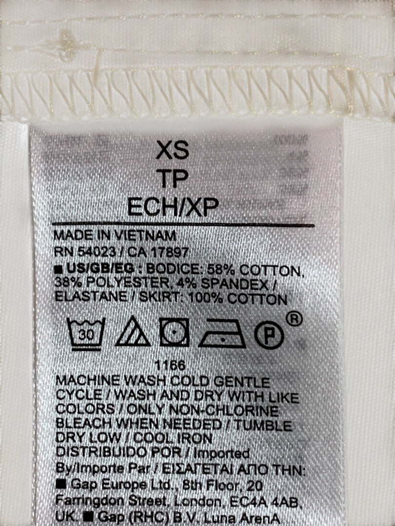 XS Gap Ivory Sundress Boho Pockets Racerback Tank Bodice