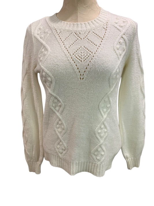 XS Loft Womens Off White Sweater Pullover Crew Neck Soft