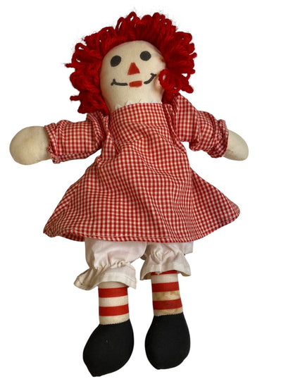 Vintage Raggedy Ann Rag Doll 12 Inch Handmade Red Gingham
