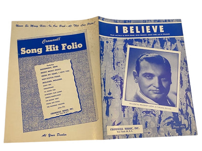 1953 Sheet Music I Believe by Ervin Drake Frankie Laine Cromwell Music