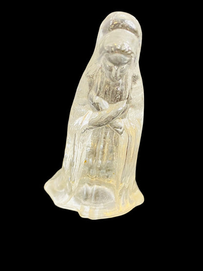 Vintage Glass Nativity Replacement Mary Clear 3"