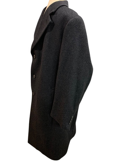 Size 42S Stafford Performance Mens Wool Blend Charcoal Overcoat Short