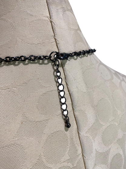 Pewter Color Orchid Necklace Lays Flat 35" Lobster Clasp