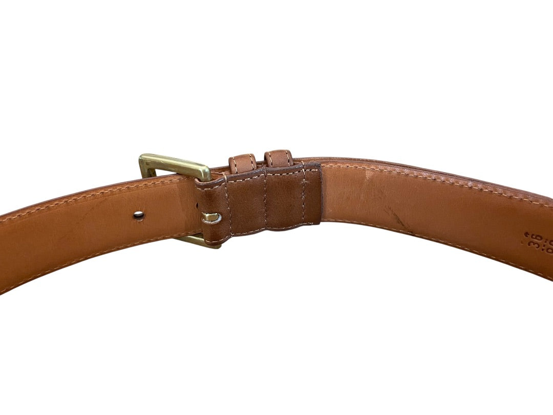Size 36 Coach British Tan 7600 Brass Buckle Belt USA Made 1.25"