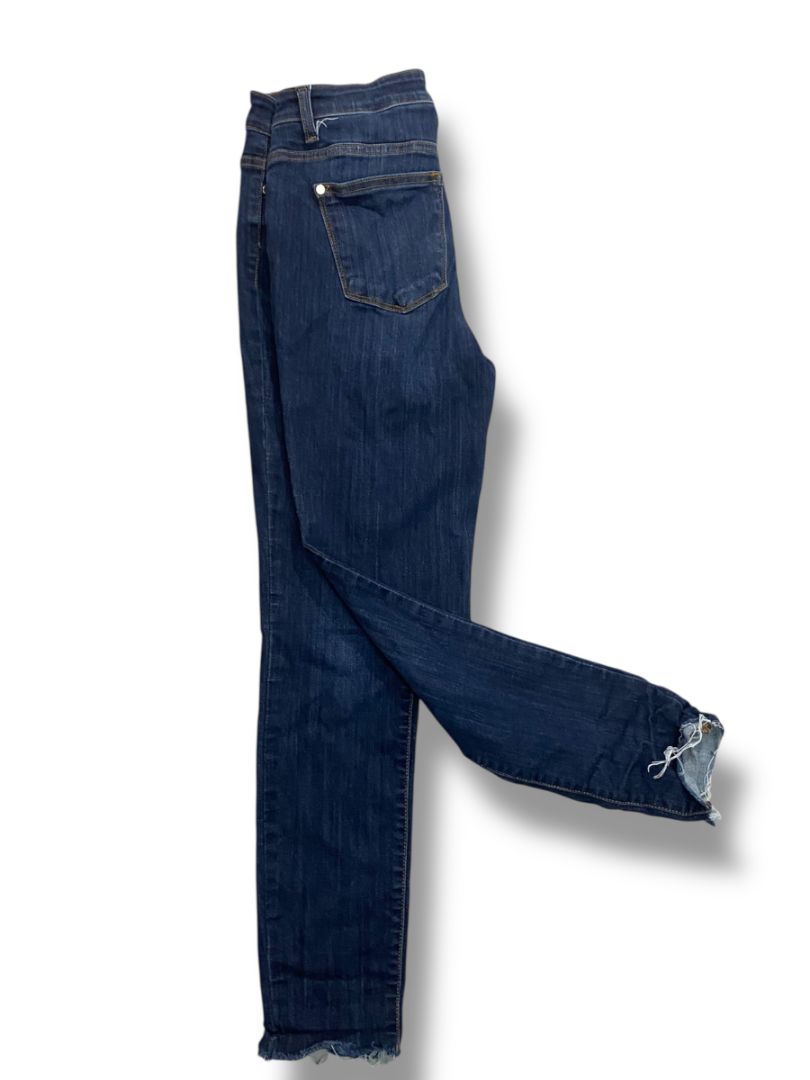 Size 7 (28) Judy Blue Skinny Fit Womens  Stretch Raw Hem Jeans Denim