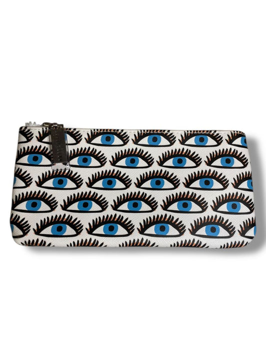 Bobbi Brown Zip Top Cosmetic Travel Bag Blue Eyes Eyelashes 8" x 4"