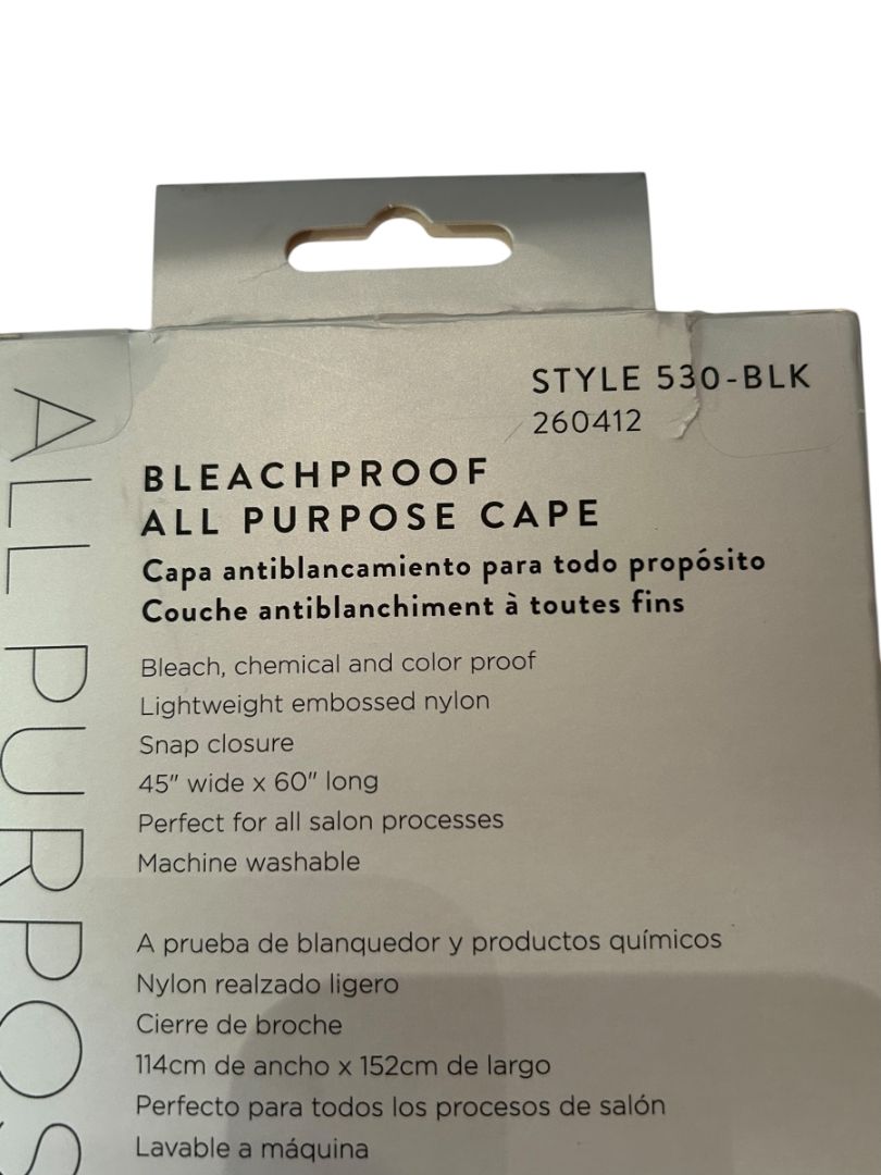 Betty Dain Hair Salon Cape Bleachproof All Purpose Styling Cape Black