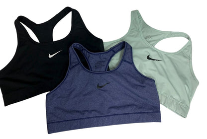 Size XL Nike Lot of 3 Sports Bras No Padding Black Aqua Heather Blue
