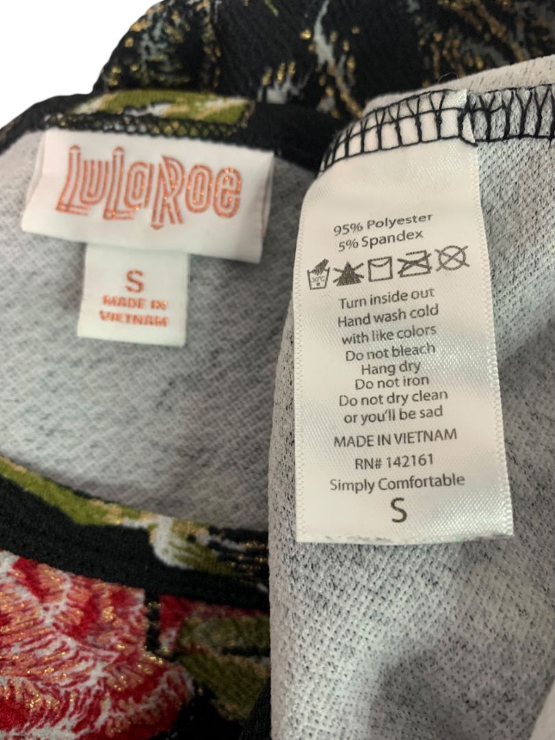 Small LulaRoe Elegant Debbie Fitted Stretch Rose Print Dress