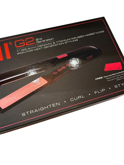 Chi G2 Professional Flat Iron Ceramic And Titanium 1 Inch Hairstyling Iron New