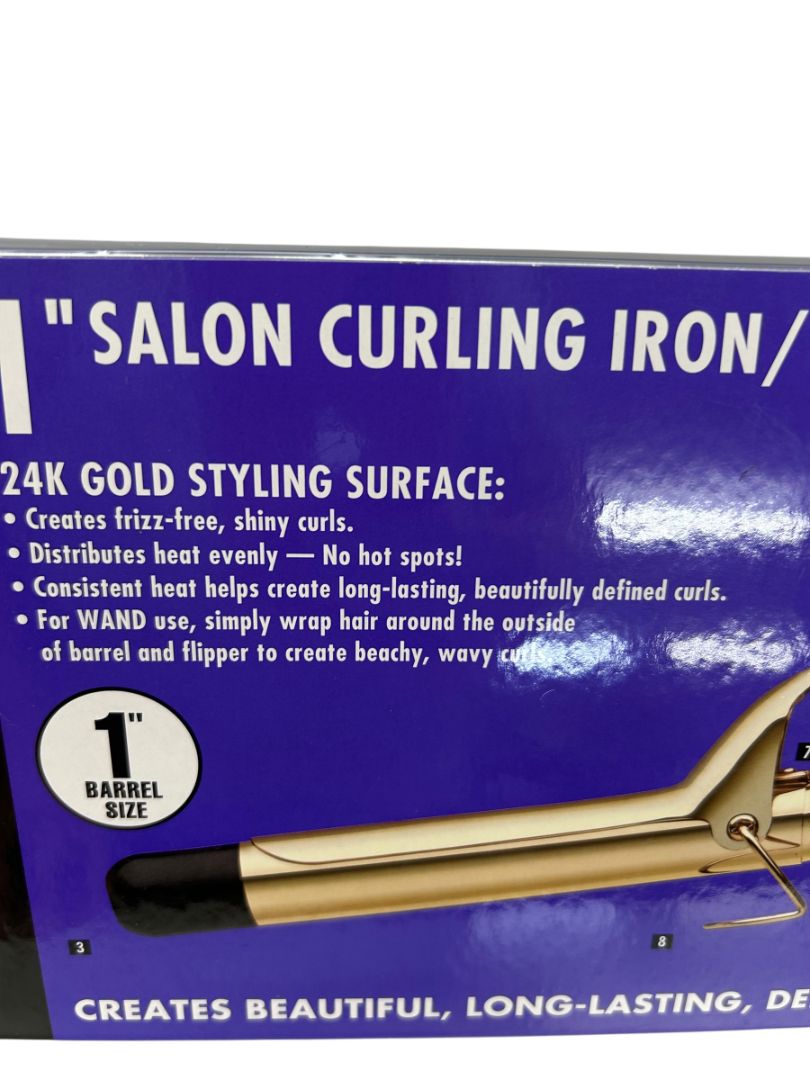 Hot Tools Professional Hair Curling Iron 1" 1181 Spring Gold Styling Beauty New