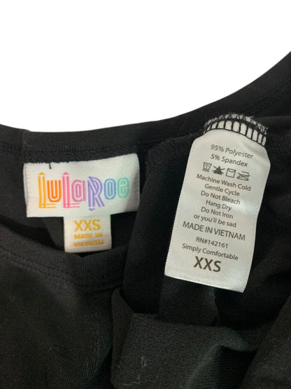 Size XXS LulaRoe Black Carly Dress Hi Lo Hem Tshirt Short Sleeve