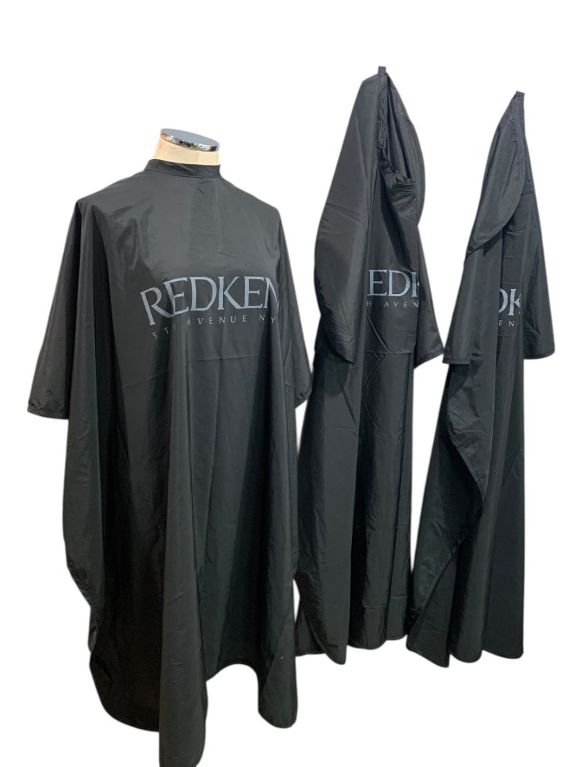 Set of 3 Redken Durasilk Black Hair Styling Capes Snap Closure Salon
