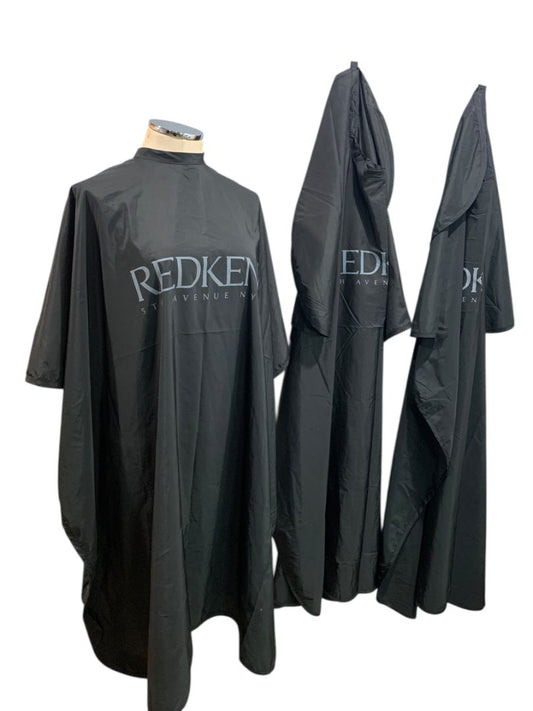Set of 3 Redken Durasilk Black Hair Styling Capes Snap Closure Salon