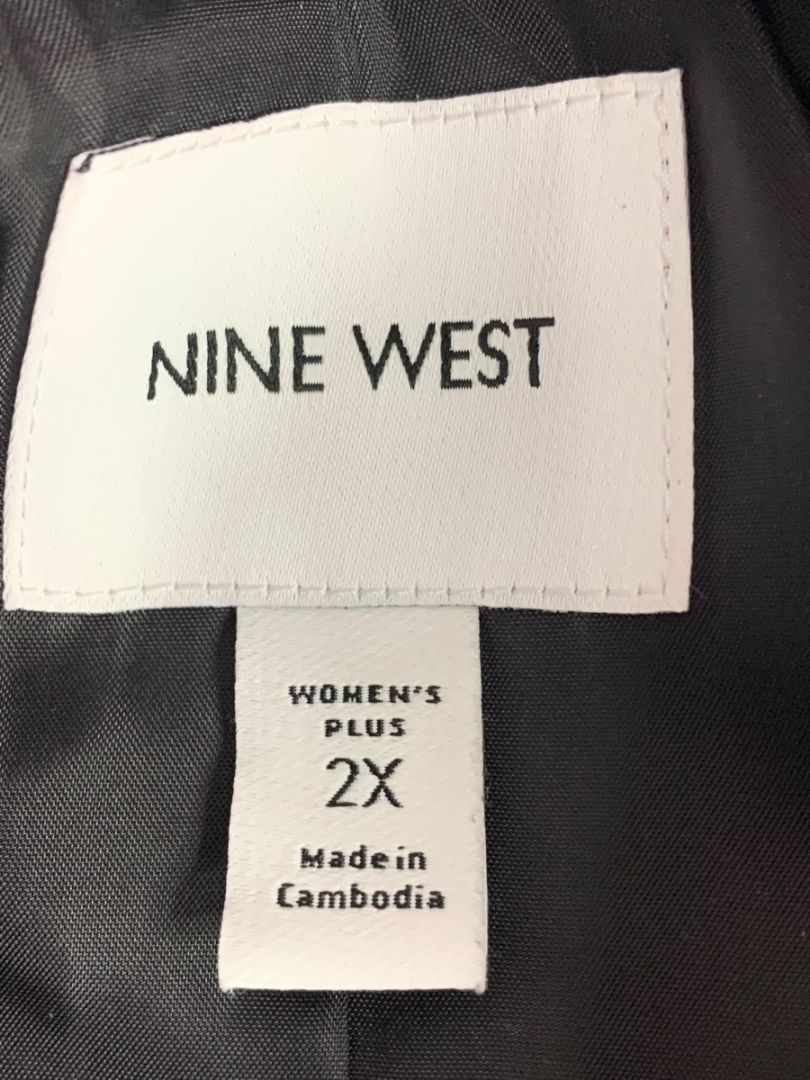 Size 2X Nine West Vegan Leather Womens Moto Style Jacket Black