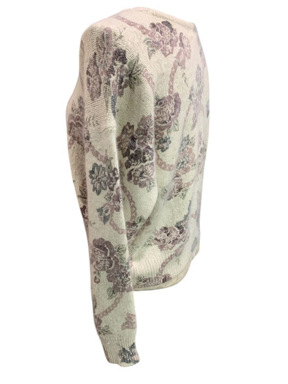 Medium Rachel Max Womens Silk Angora Blend Floral Sweater