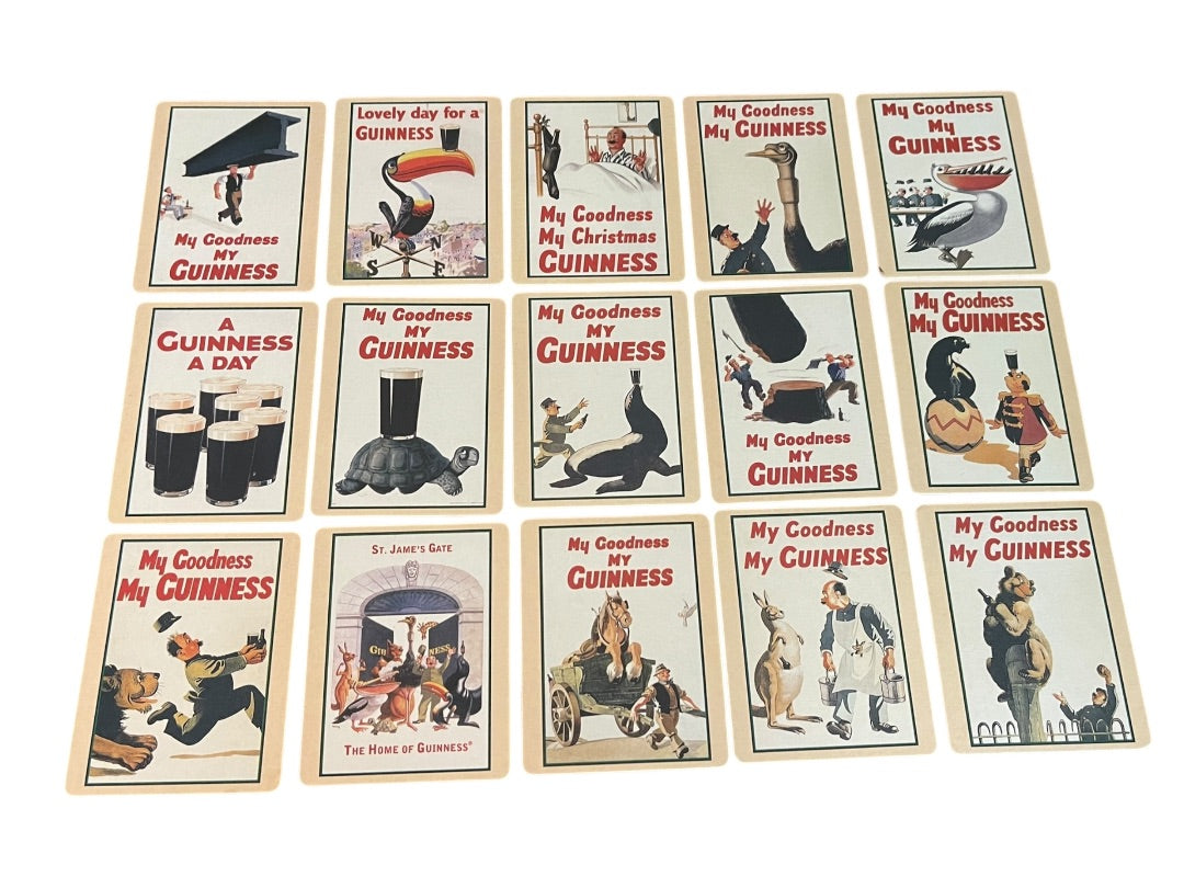 Set of 15 Guinness Cardboard Double Sided Coasters Vintage Advertisements 4.5" x 3.5"